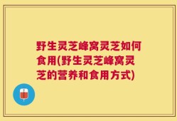 野生灵芝峰窝灵芝如何食用(野生灵芝峰窝灵芝的营养和食用方式)