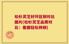 松杉灵芝好坏区别对比图片(松杉灵芝品质对比：看图轻松辨别)