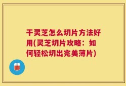 干灵芝怎么切片方法好用(灵芝切片攻略：如何轻松切出完美薄片)