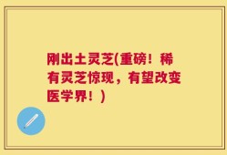 刚出土灵芝(重磅！稀有灵芝惊现，有望改变医学界！)