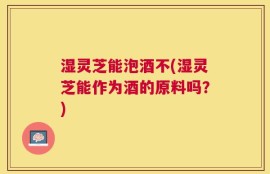 湿灵芝能泡酒不(湿灵芝能作为酒的原料吗？)