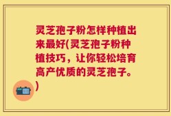 灵芝孢子粉怎样种植出来最好(灵芝孢子粉种植技巧，让你轻松培育高产优质的灵芝孢子。)