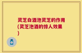 灵芝白酒泡灵芝的作用(灵芝泡酒的惊人效果)