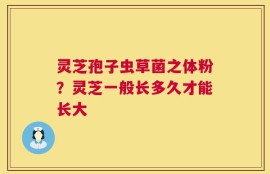 灵芝孢子虫草菌之体粉？灵芝一般长多久才能长大