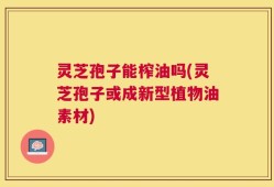 灵芝孢子能榨油吗(灵芝孢子或成新型植物油素材)