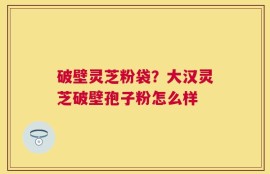 破壁灵芝粉袋？大汉灵芝破壁孢子粉怎么样