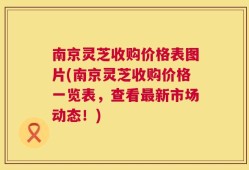 南京灵芝收购价格表图片(南京灵芝收购价格一览表，查看最新市场动态！)