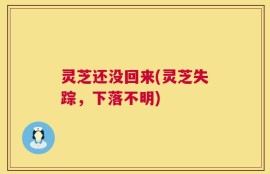 灵芝还没回来(灵芝失踪，下落不明)