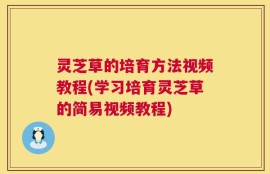 灵芝草的培育方法视频教程(学习培育灵芝草的简易视频教程)