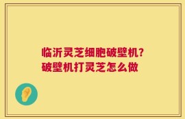 临沂灵芝细胞破壁机？破壁机打灵芝怎么做