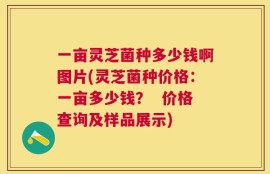 一亩灵芝菌种多少钱啊图片(灵芝菌种价格：一亩多少钱？  价格查询及样品展示)