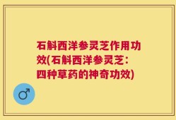 石斛西洋参灵芝作用功效(石斛西洋参灵芝：四种草药的神奇功效)