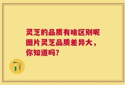 灵芝的品质有啥区别呢图片灵芝品质差异大，你知道吗？