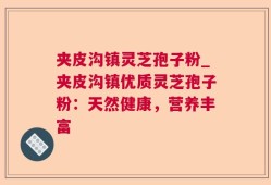 夹皮沟镇灵芝孢子粉_夹皮沟镇优质灵芝孢子粉：天然健康，营养丰富