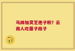马蹄加灵芝孢子粉？云南人吃菌子段子