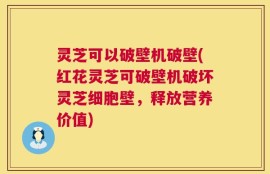 灵芝可以破壁机破壁(红花灵芝可破壁机破坏灵芝细胞壁，释放营养价值)