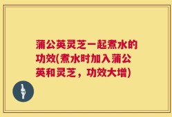 蒲公英灵芝一起煮水的功效(煮水时加入蒲公英和灵芝，功效大增)