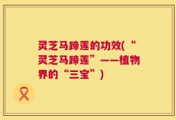 灵芝马蹄莲的功效(“灵芝马蹄莲”——植物界的“三宝”)