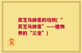 灵芝马蹄莲的功效(“灵芝马蹄莲”——植物界的“三宝”)