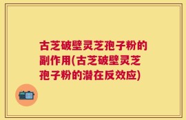 古芝破壁灵芝孢子粉的副作用(古芝破壁灵芝孢子粉的潜在反效应)