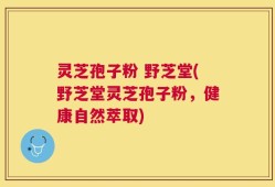 灵芝孢子粉 野芝堂(野芝堂灵芝孢子粉，健康自然萃取)