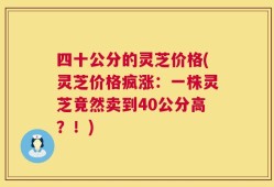 四十公分的灵芝价格(灵芝价格疯涨：一株灵芝竟然卖到40公分高？！)