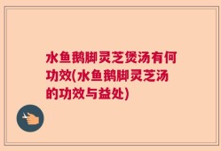 水鱼鹅脚灵芝煲汤有何功效(水鱼鹅脚灵芝汤的功效与益处)