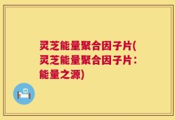 灵芝能量聚合因子片(灵芝能量聚合因子片：能量之源)