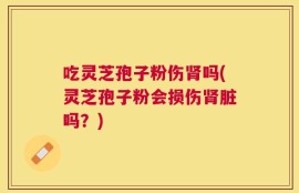 吃灵芝孢子粉伤肾吗(灵芝孢子粉会损伤肾脏吗？)