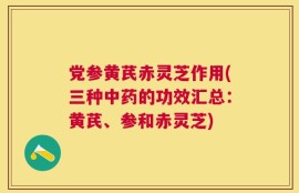 党参黄芪赤灵芝作用(三种中药的功效汇总：黄芪、参和赤灵芝)