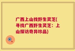 广西上山找野生灵芝(寻找广西野生灵芝：上山探访奇异珍品)