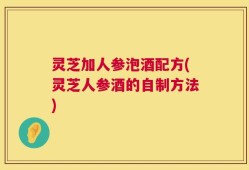 灵芝加人参泡酒配方(灵芝人参酒的自制方法)