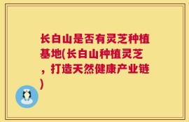 长白山是否有灵芝种植基地(长白山种植灵芝，打造天然健康产业链)