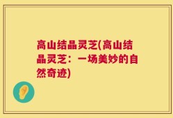 高山结晶灵芝(高山结晶灵芝：一场美妙的自然奇迹)