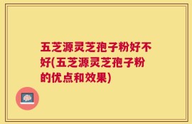 五芝源灵芝孢子粉好不好(五芝源灵芝孢子粉的优点和效果)