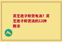 灵芝孢子粉煲龟汤？灵芝孢子粉煲汤的12种做法