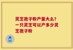 灵芝孢子粉产量大么？一只灵芝可以产多少灵芝孢子粉