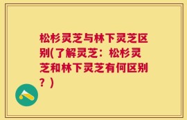 松杉灵芝与林下灵芝区别(了解灵芝：松杉灵芝和林下灵芝有何区别？)