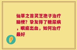 仙草之首灵芝孢子治疗脑梗？挚友得了糖尿病，眼底出血，如何治疗最好