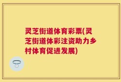 灵芝街道体育彩票(灵芝街道体彩注资助力乡村体育促进发展)