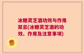 冰糖灵芝酒功效与作用禁忌(冰糖灵芝酒的功效、作用及注意事项)
