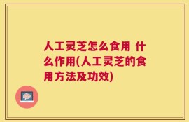 人工灵芝怎么食用 什么作用(人工灵芝的食用方法及功效)