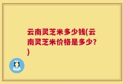 云南灵芝米多少钱(云南灵芝米价格是多少？)