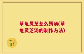 草龟灵芝怎么煲汤(草龟灵芝汤的制作方法)