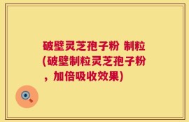 破壁灵芝孢子粉 制粒(破壁制粒灵芝孢子粉，加倍吸收效果)