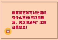 鹿茸灵芝等可以泡酒吗有什么禁忌(可以用鹿茸、灵芝泡酒吗？注意这些禁忌)