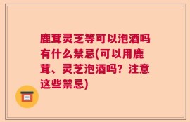 鹿茸灵芝等可以泡酒吗有什么禁忌(可以用鹿茸、灵芝泡酒吗？注意这些禁忌)