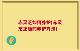 赤灵芝如何养护(赤灵芝正确的养护方法)