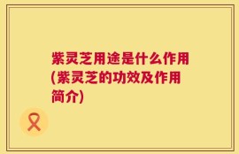紫灵芝用途是什么作用(紫灵芝的功效及作用简介)