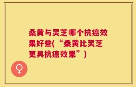 桑黄与灵芝哪个抗癌效果好些(“桑黄比灵芝更具抗癌效果”)